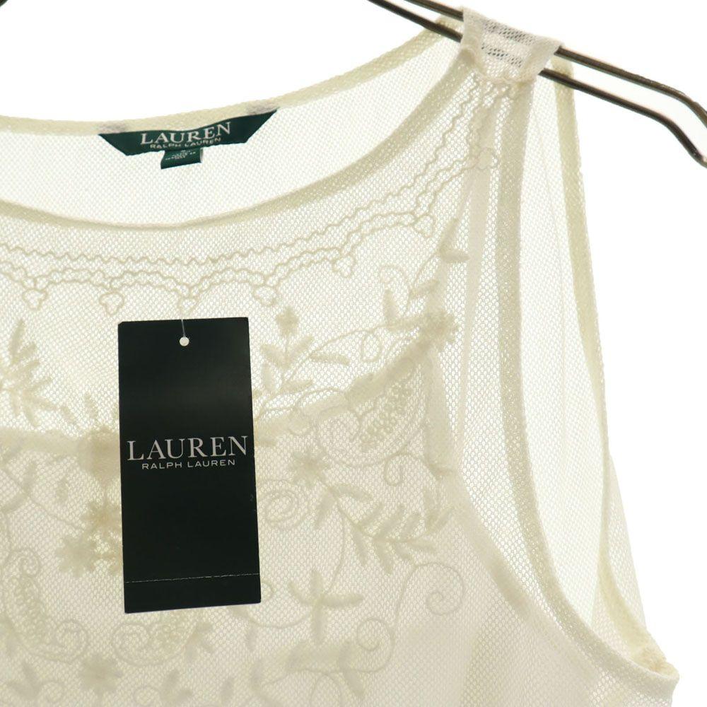 LAUREN RALPH LAUREN No sleeve Cut S off white mesh Women Used