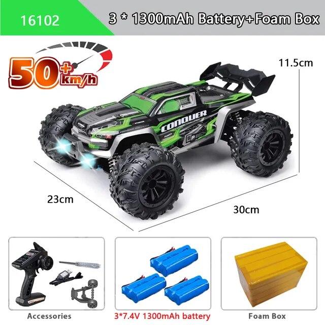 Neues 50 km/h 4x4-Fernsteuerungsauto mit LED-Leuchten, Offroad-4x4-Hochgeschwindigkeits-Drift-Monstertruck, bürstenloses Rennauto für Kinder und Erwachsene, Spielzeug, Geschenk