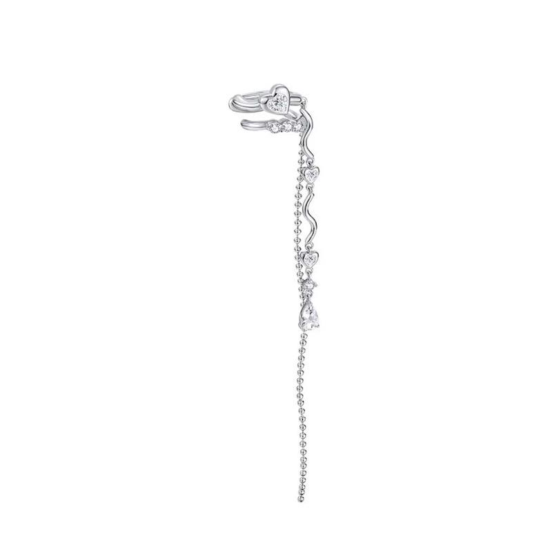 Spring Dawn Geometric Tile Chain Long Ear Cuff