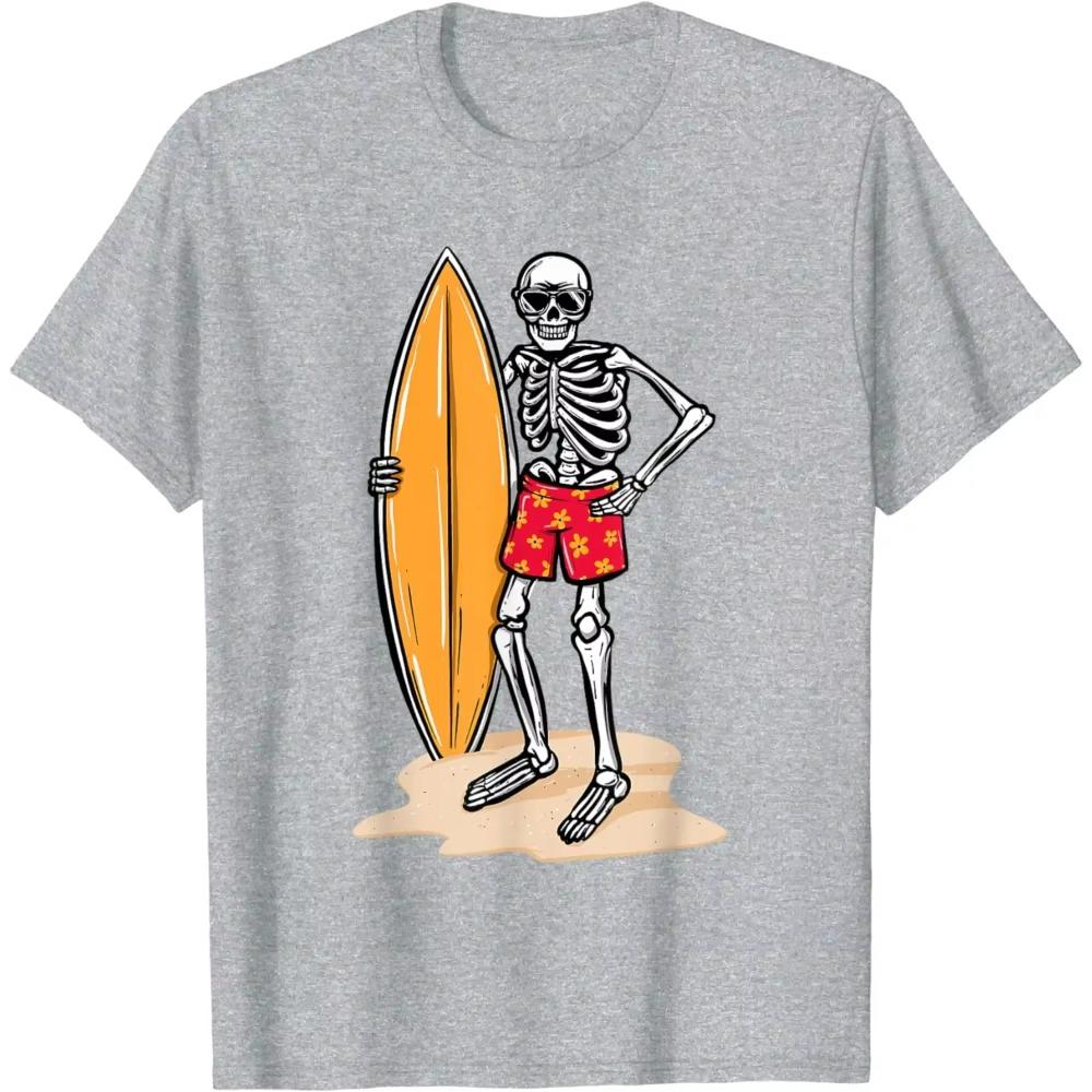Skeleton Surfer Ocean Surfboard Surfing Board Lover Surfboarding T-Shirt for Men Women Holiday Graphic T Shirts