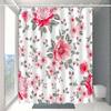 1pc Nordic Elegant Pink Floral Shower Curtain, High-end Elegant Bathroom Curtain, Bathroom Decoration Pattern