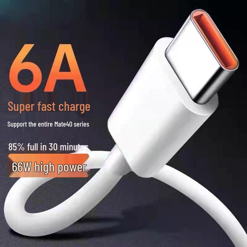 6A Type-C Super Fast Charging Cable, 66W Flash Charge, Compatible with Huawei
