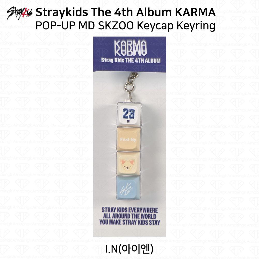 Stray Kids Das 4. Album Karma POP-UP MD Tastenkappe Yinyang Schlüsselanhänger Outfit-Set