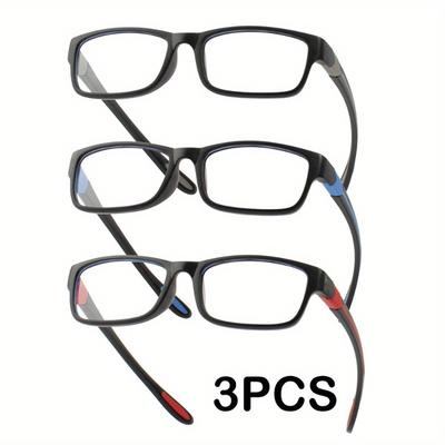 3PCS Reading Glasses HD Presbyopic Eyewear Eye Protection Computer Eyeglasses Mens Blue Light Glasses