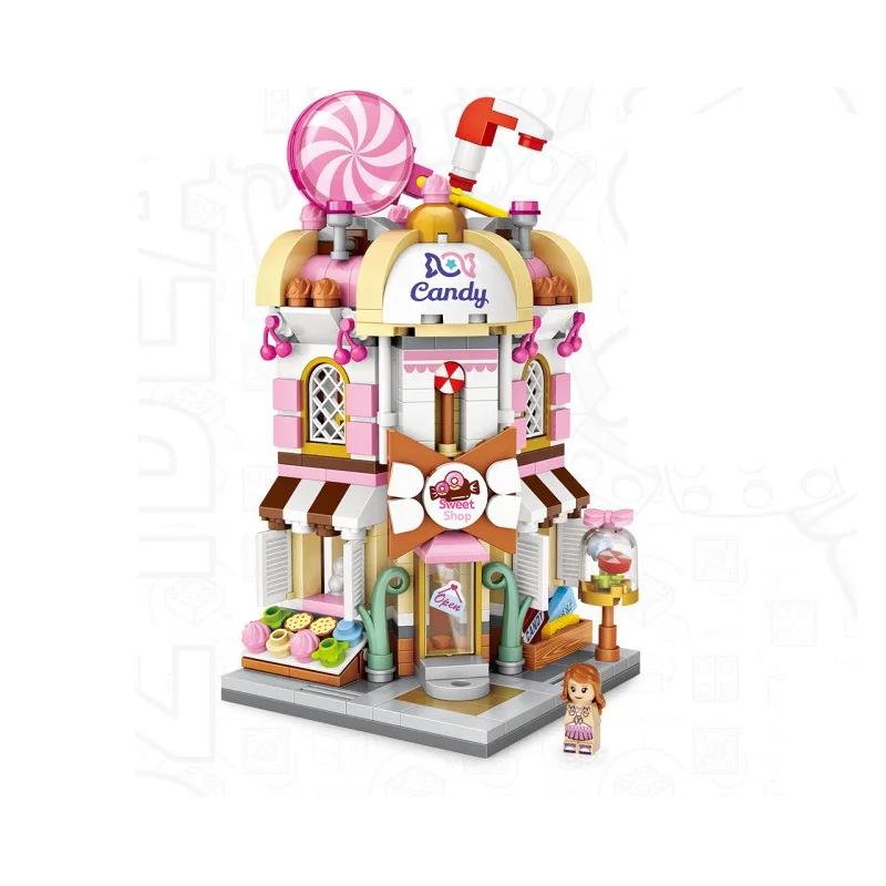 LOZ Blocks FUN Ideas Mini Street Store Toy Small Flower Pisa Shop Brinquedos MOC City House Food Building Bricks Girl Gifts