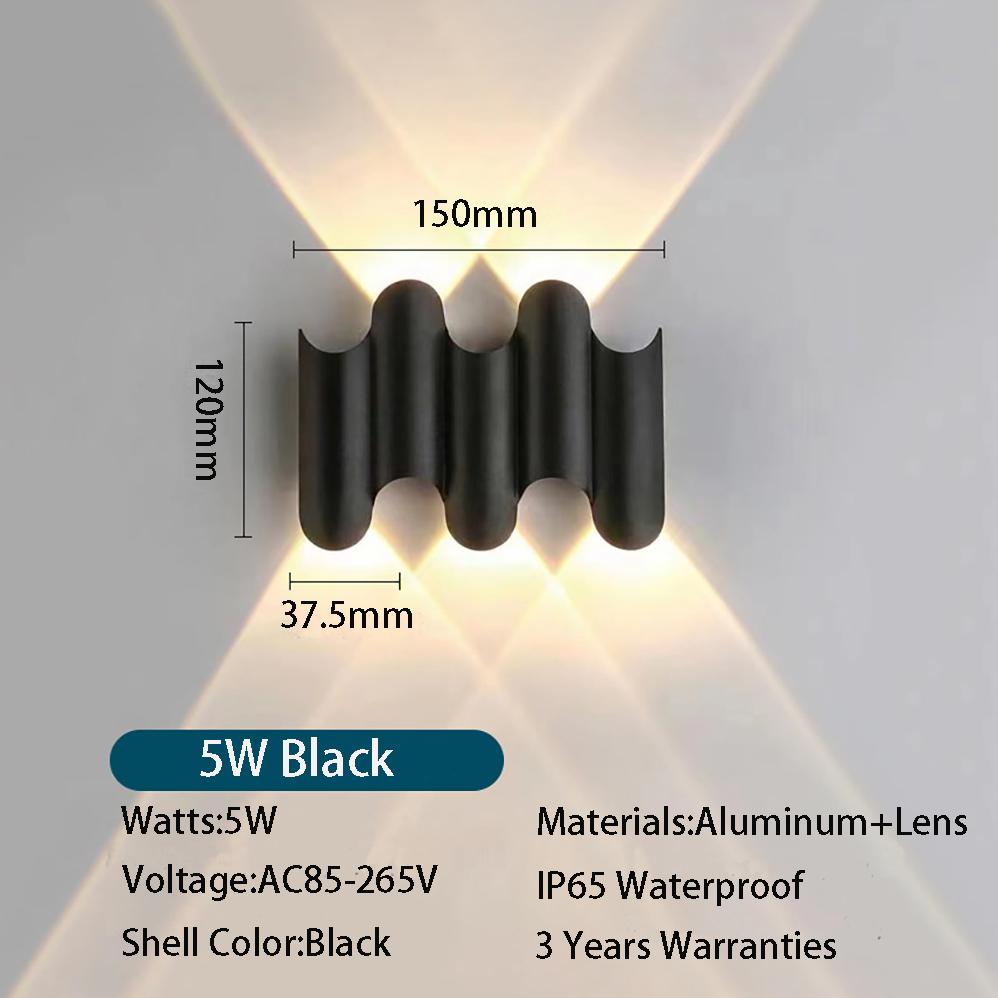 LED nástěnné svítidlo vnitřní a venkovní IP65 Vodotěsné Moderní minimalistický styl 3W/5W/7W žárovky Hliníkové verandové zahradní osvětlení