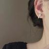 Small And Delicate Zircon Knotted Earrings, Female Tide Earrings, Korean Temperament High-End Earrings.