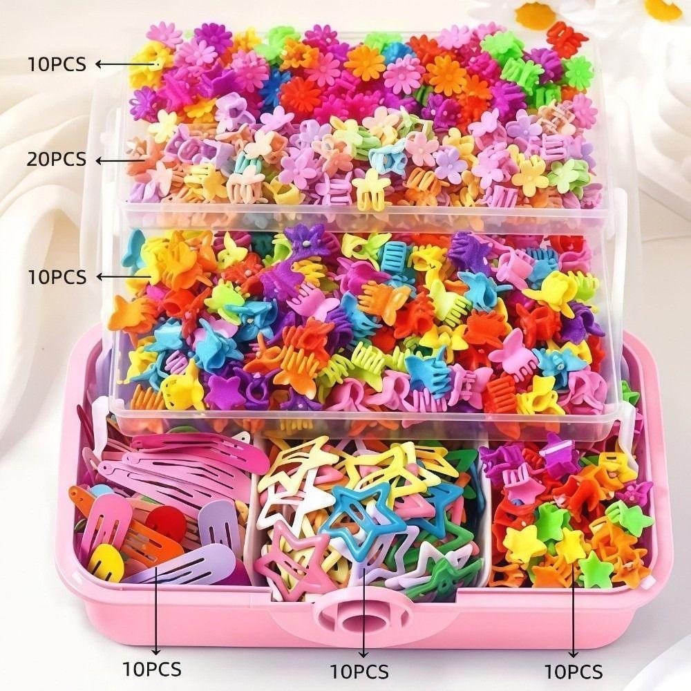 Fabric Hair Accessories Set Colorful Bow Barrettes New Elastic Hair Bands Kids Hairstyling