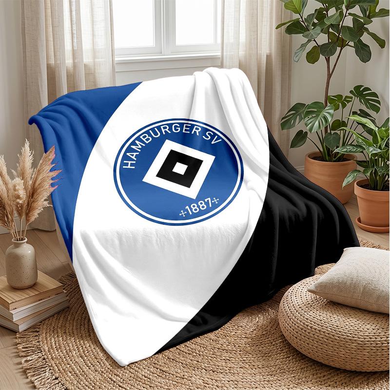 Hamburger SV Football Print Flannel Blanket, Soft Warm Lightweight Throw Blanket for Sofa Bed Camping