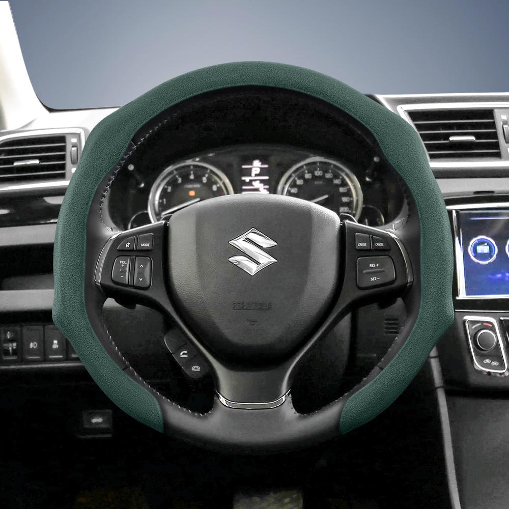 Suitable for Suzuki Premium Suede Snap-On Steering Wheel Cover, Non-Slip and Durable, Grand Vitara Jimny Swift Alto Celerio Sx4 Kizashi and Other Mode