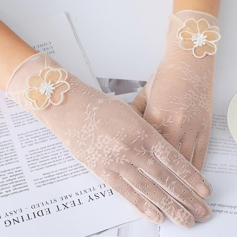 Women's Lace Flower Sun Protection Driving Gloves - Breathable, Lightweight, Touchscreen-Compatible for Outdoor Cycling