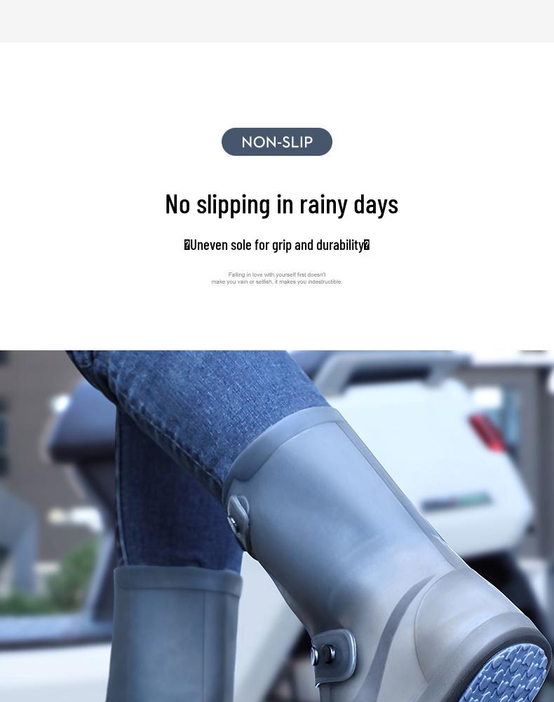 Waterproof Non-Slip Rain Boots: Thickened Silicone Shoe Covers for Men, Women, and Kids - Wear-Resistant, High-Top Design for Rainy Days.
