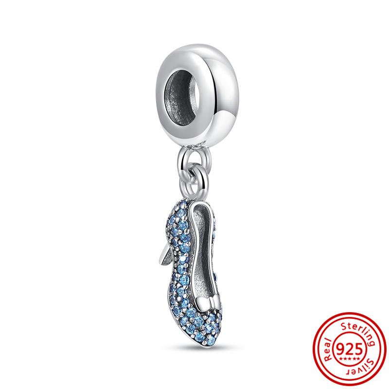 

S925 однотонные серебристо-красные помады, туфли на высоком каблуке, сумочка, цветы розы, изящные бусины, подходят к оригинальным подвескам, браслету, ювелирные изделия «сделай сам»