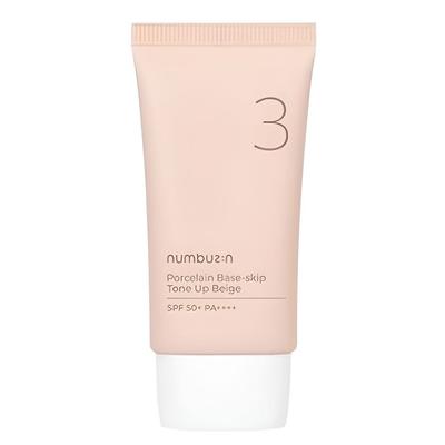 Nr. 3 Porzellanbasis-Überspringen Ton-Up Beige Sonnenschutz SPF50+ PA++++ Aufhellende Sonnencreme 50ml