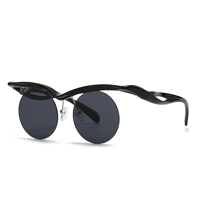 Cross-Border New Men's European and American Round Trendyy Modern Charm Retro Sunglasses Women's Lh168
