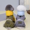 Winter Pet Dog Coat Thick Hooded Four-Legged Warm Jacket Teddy Small Dogs Pink Gray Tan S M L XL XXL