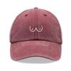 1pz Berretti da Baseball Cartoni Animati Boobs per Donne, Vintage Lavato Divertente Unisex Cappello da Papà a Profilo Basso Regolabile per Sport Vacanza Estiva