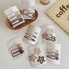 3/4Pcs/Set Women Girls Fashion Coffee Color Geometric Star Ornament Hair Clips Adult Sweet Hairpins Female Cute Hair Accessories