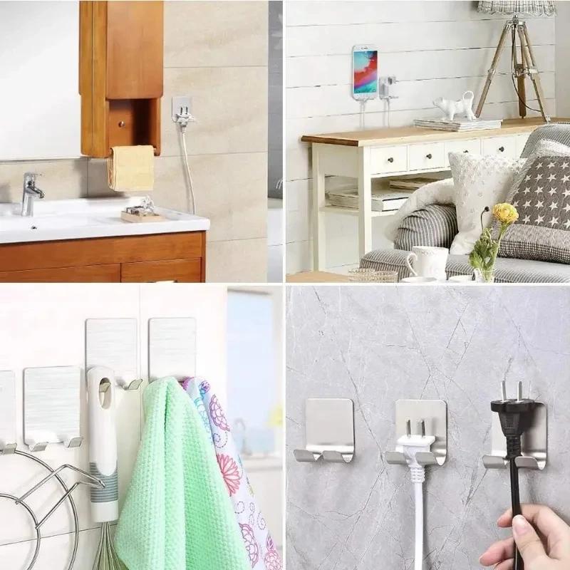 2pcs Shower Razor Holder Stainless Steel Men Shaving Shaver Razor Stand Shelf Shaving Razor Storage Rack Bathroom Hook Organizer