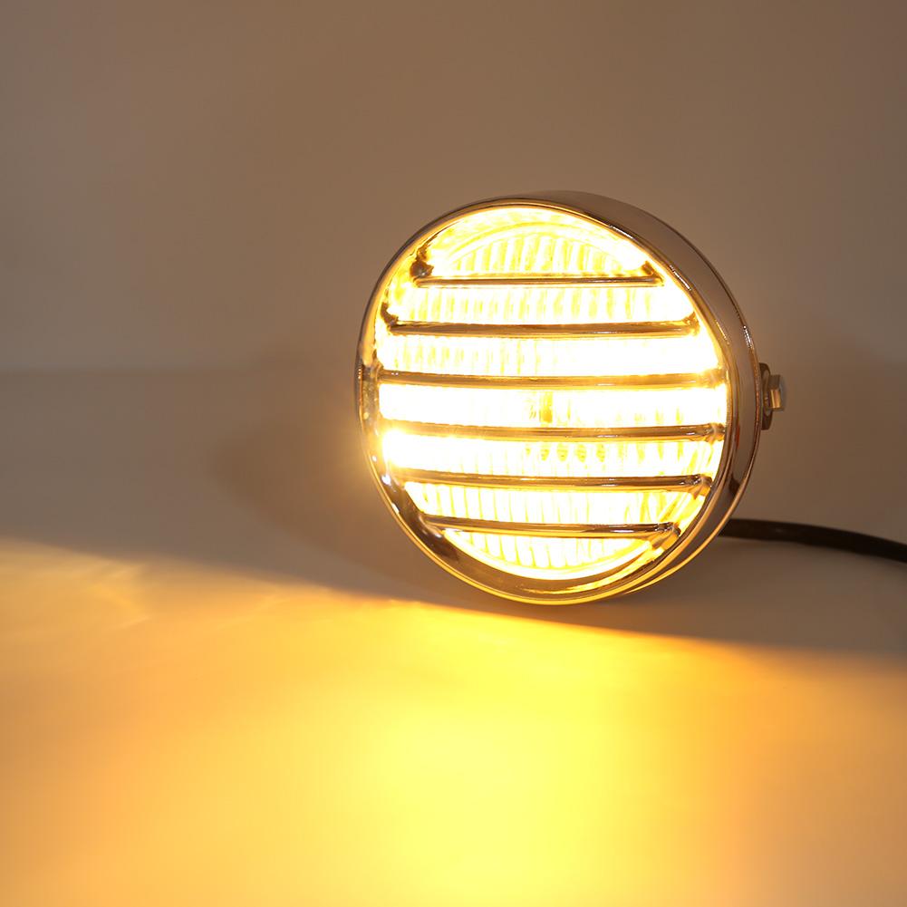 Vintage Motorcycle Grill Headlight Halogen Head Lamp High Brightness Electroplate