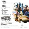 10 Seater Rattan Cube Garden Furniture Set, Rattan Dining Set with Cushions, Outdoor Dining Table and Chairs with 6 Armchairs, 4 Stools