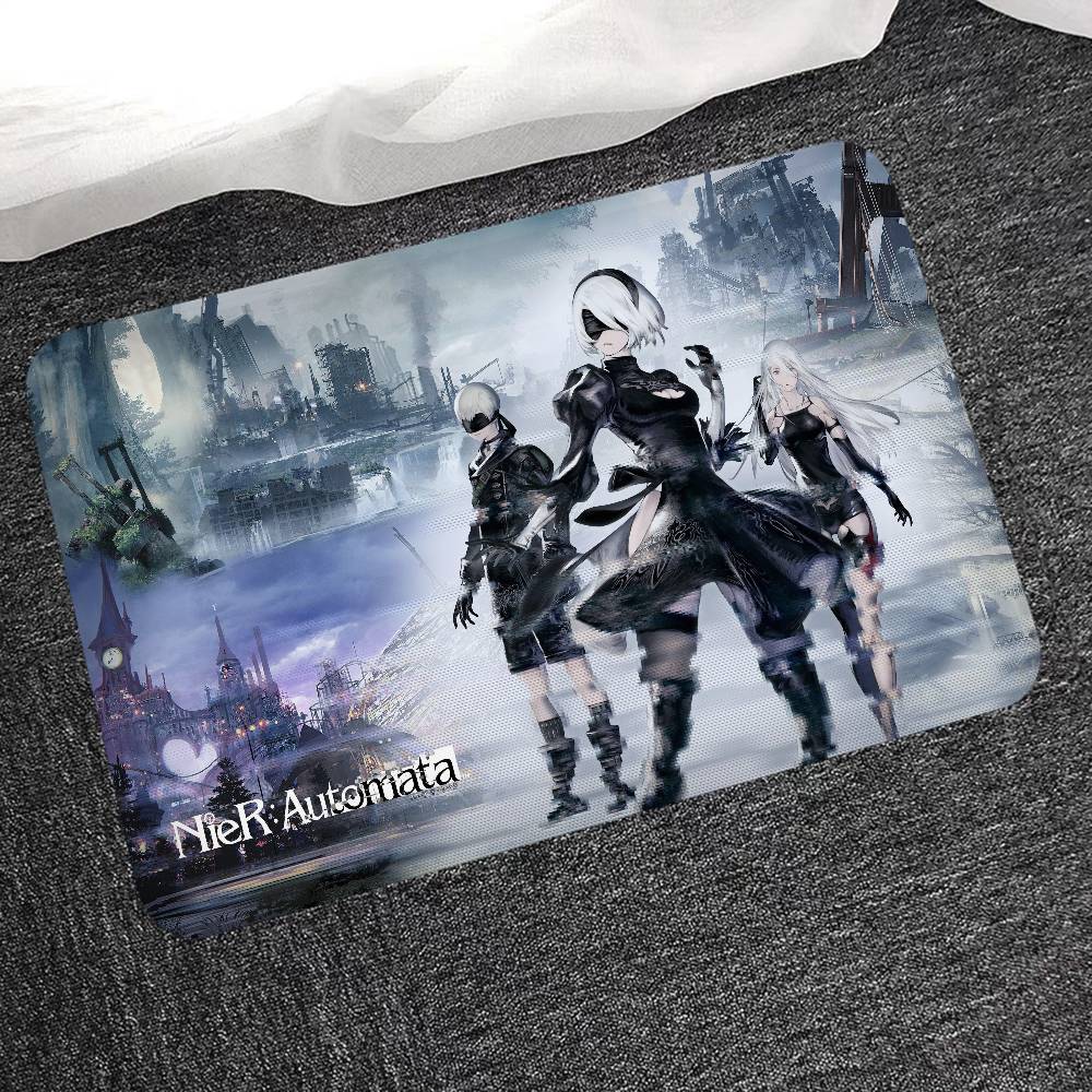 Hra NieR Automata Podložka na podlahu Obdélníková Protiskluzová Domácí Měkká Koupelnová rohožka Přední dveře Vnitřní Venkovní Rohožka Vítejte Rohožka ke dveřím