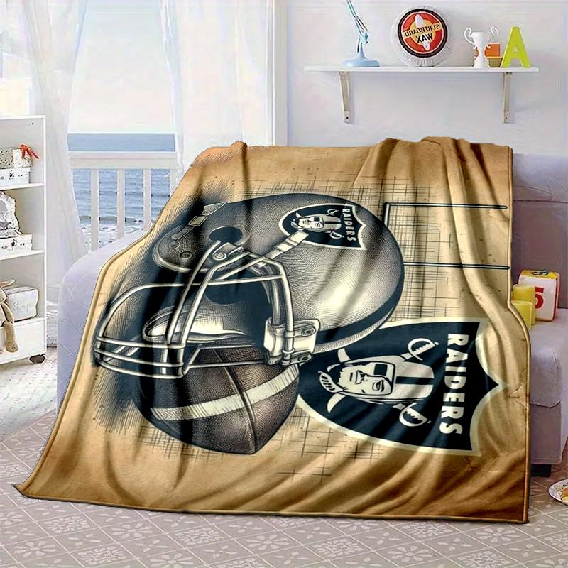 Football Club Emblem Blanket Flannel Blanket for Bed, Sofa, Camping, Hiking, Picnic Essentials, Gift for Family Fan Gifts