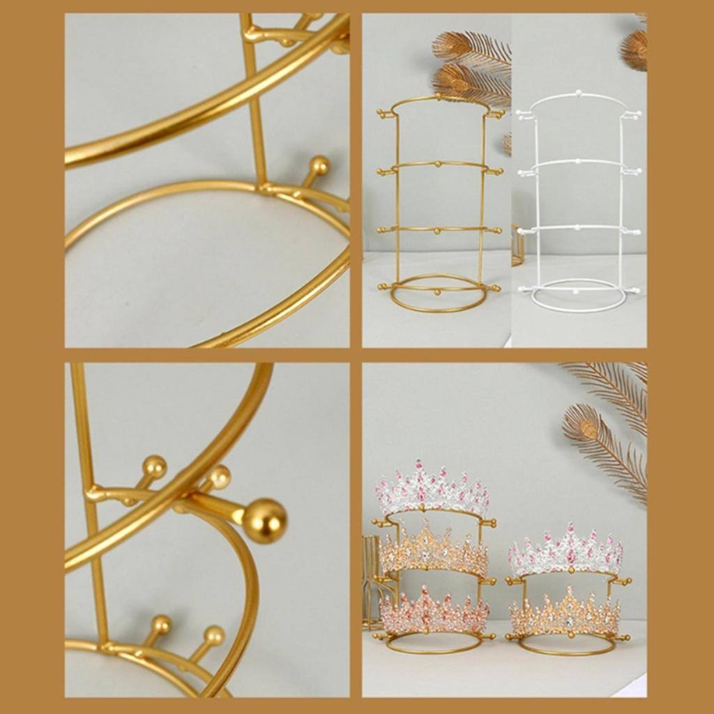 Wedding Hair Crown Rack Headwear Metal Holder Necklace Bridal Headband Display for Tabletop