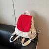 College Student Class for Women's Backpack Canvas Lightweight Small Schoolbag Casual Contrasting Color Handbag Women