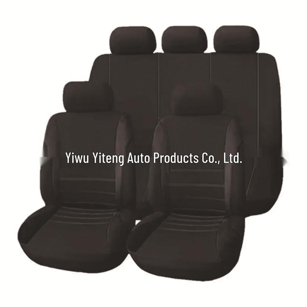 Universal Four Seasons 5-Seat Car Seat Cover, 9-Piece Waistline Fabric Set for Middle East, Europe, and America