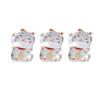 Yakushigama with Right Paw Lucky Set of Ceramic for Improving Financial Luck Lucky Charm Maneki-neko (beckoning Cat) Raised, Charm, Crystal, 3,