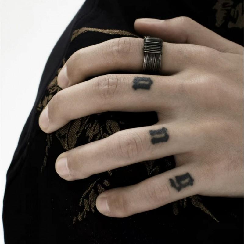 Adjustable Open Ring Men Women Vintage Handmade Geometric Twist Design Fashion Solo Finger