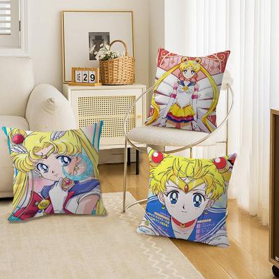 Roztomilý polštář S-Sailor M-Moon Dárek Dekorace pro domácí kancelář Ložnice Pohovka Auto Potah na polštář Pouzdro 45X45