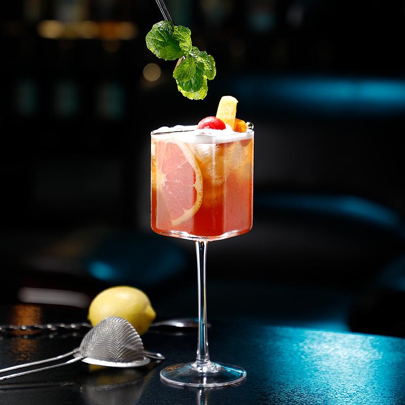 1/2 Pcs Square Goblet Cocktail Glass, Special Mix Glass, Personality Drink Glasses, Creative Bar Drinkware