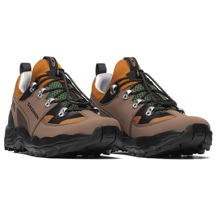 SALOMON Raid Wind Low Top Trendy Casual Outdoor Functional Shoes 75th Anniversary Men Shoes Brown Yellow Black 417048