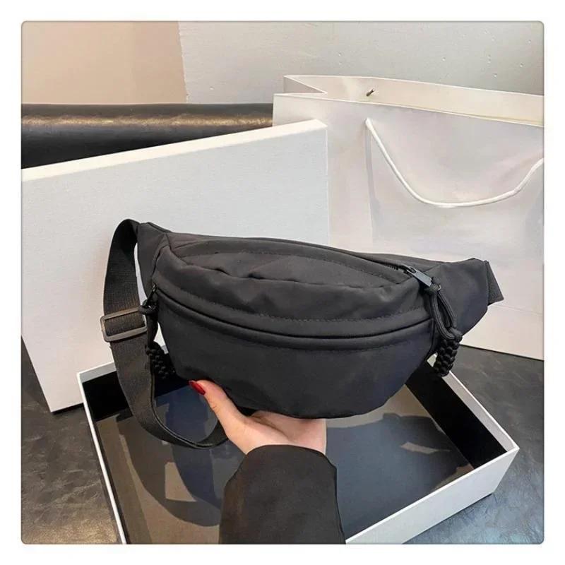 1 Pcs New Versatile Sports Solid Color Waterproof Hiking Women's One Shoulder Crossbody Canvas Casual Hand Bags