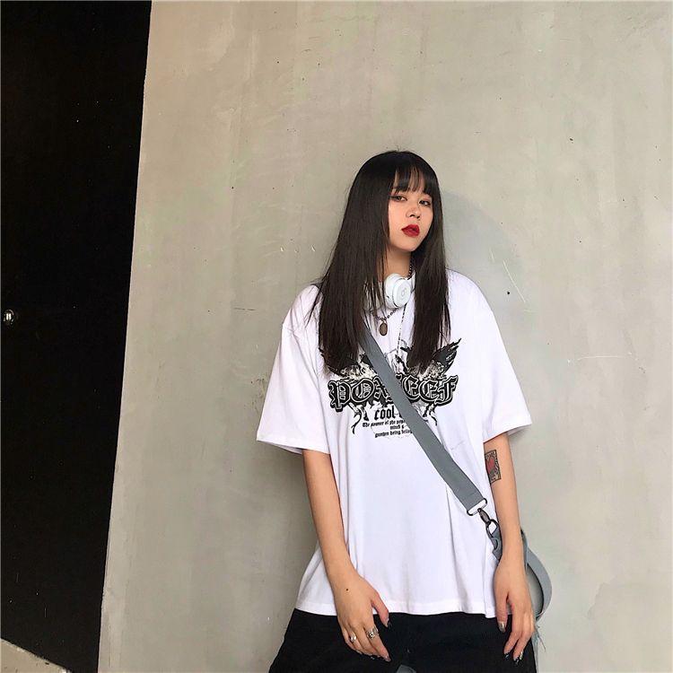 Fashion Casual Harajuku Goth Graphic T-Shirts Women Clothes Female Girls Beautiful Y2k Top Broken