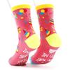Festival Jacquard Socks with Blessing Letters Soles for Women Men Teens Aged 18 to 21 Cotton Birthday Party Hosiery