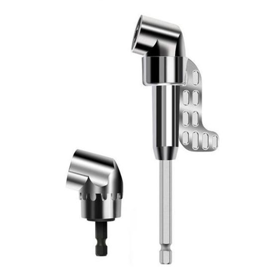 Right Angle Electric Drill Adapter 105-Degree 1/4 3/8 1/2 Inch Drill Press Attachment with 360-Degree Rotatable Socket Set