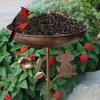 Bird Bath Birdfeeder Heavy Duty Gift Water Bowl Feeder with Garden Stake Vintage for Park Porch