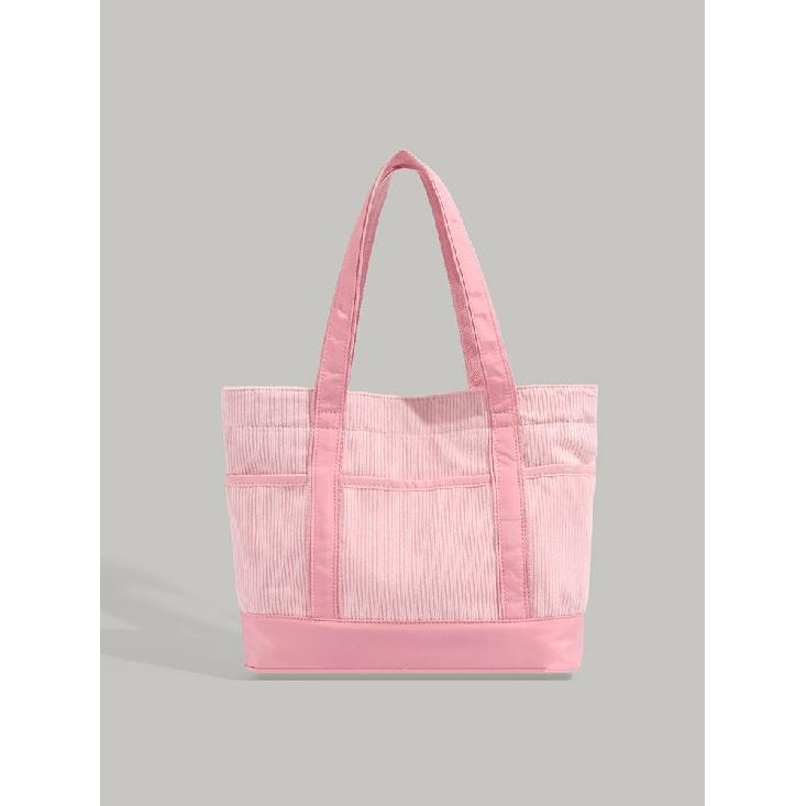 

Autumn and Winter New Corduroy Handbag for Women, Large Capacity Shoulder Tote Bag, High-End Fashion Commuter Underarm Bag рожевий