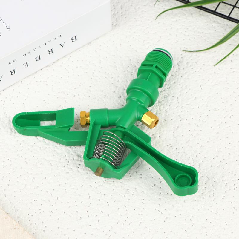 Plastic Rocker Arm Double Spray Lawn Irrigation Nozzle 3/4" Male Thread 360 Degree Angle Rotating Sprinkler Head For Garden