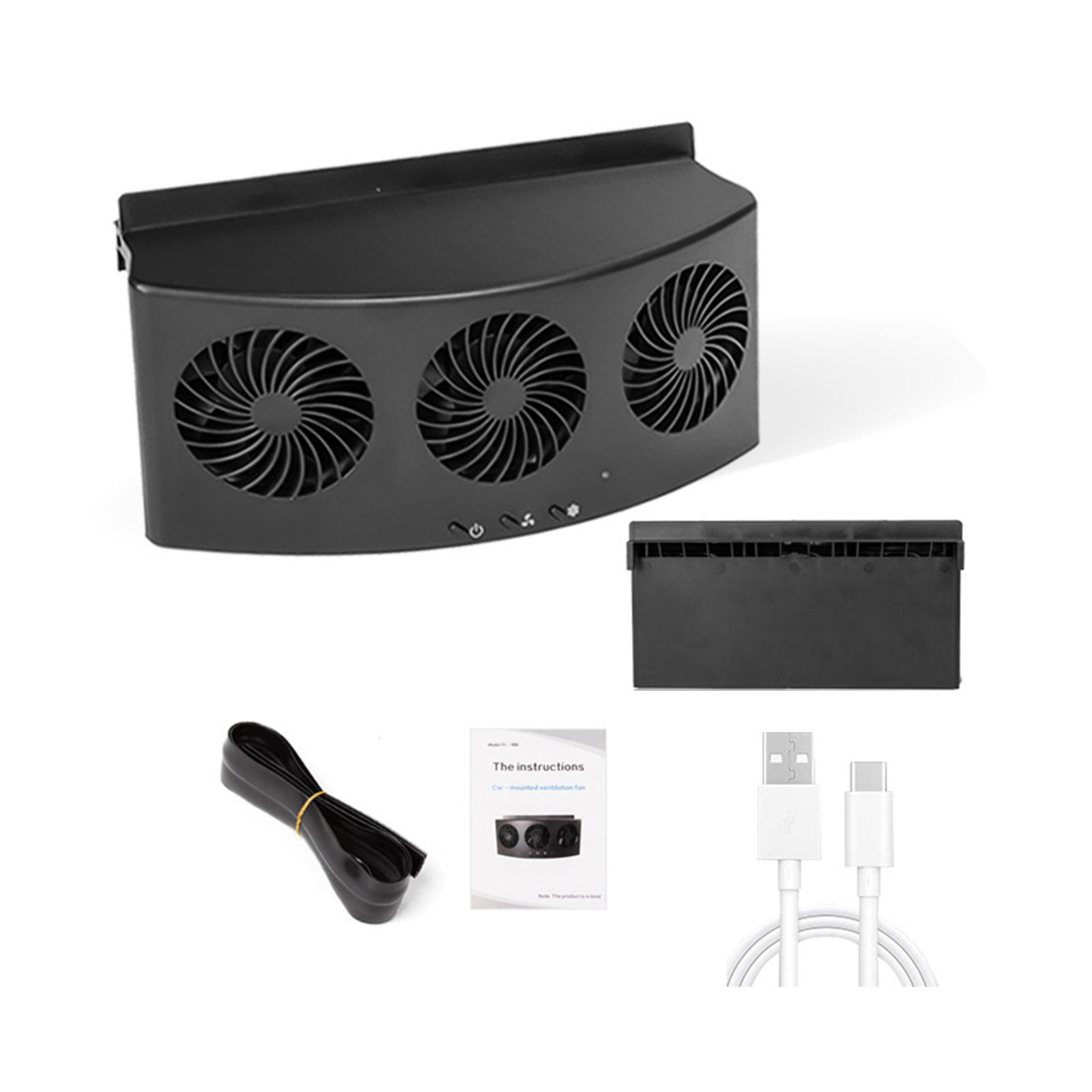 

3 Head Coolers Car Fan USB/Solar Energy Cooling Vent Exhaust Portable Car Coolers Fan Exhaust Fan Car Radiator