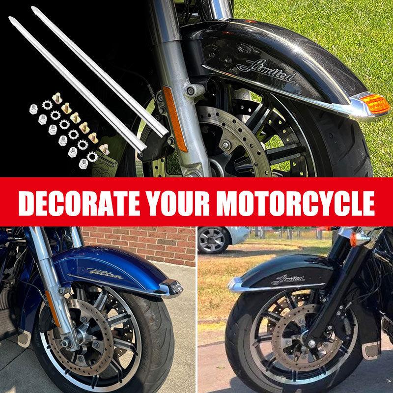 Chrome Motorcycle Front Fender Mudguard Spear Trim Kits For Harley Touring Road King Electra Glide1982-2023 Softail 1986-2017