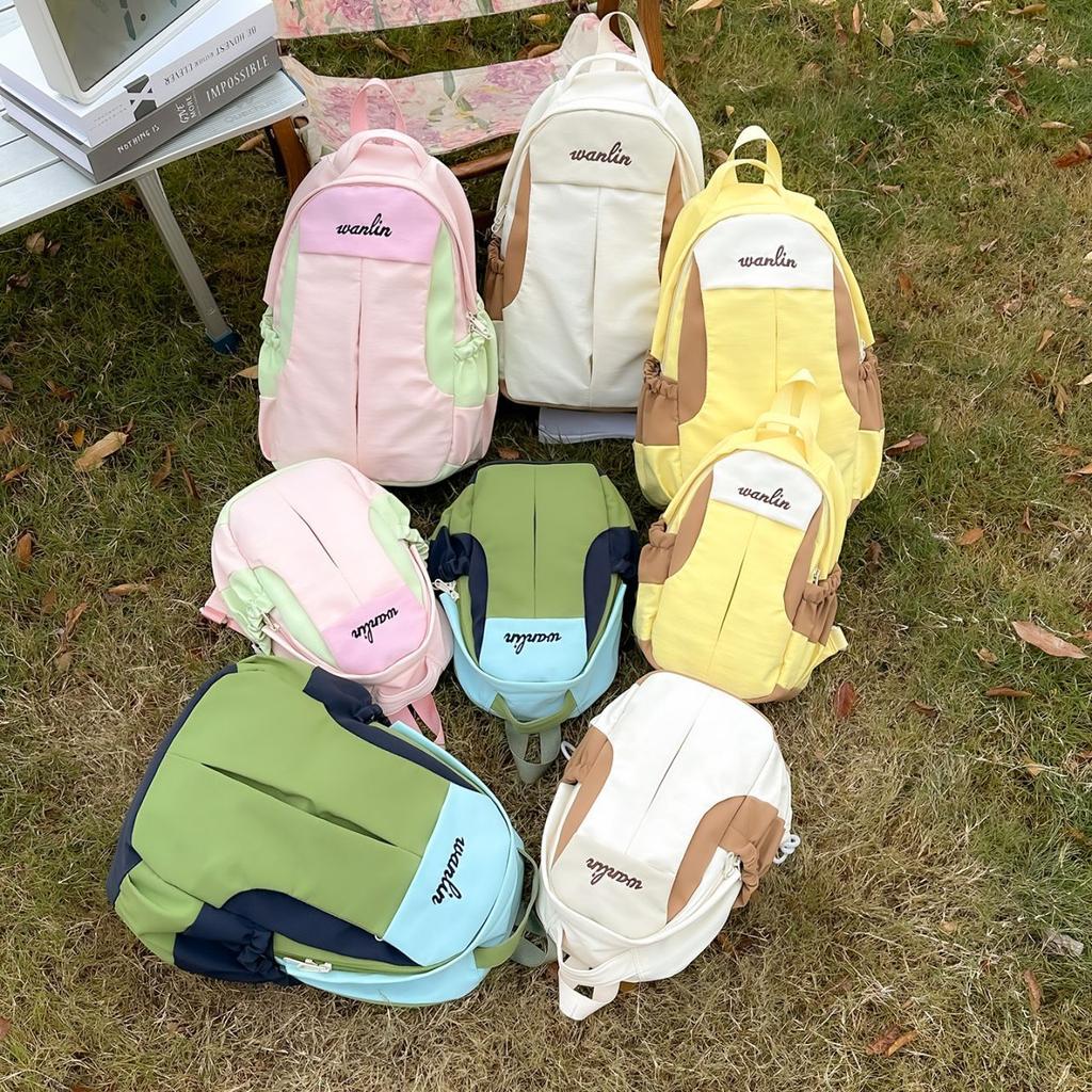 Schoolbag1011 Spring Travel New Small Backpack Men's and Women's Trend Brand Color Matching Multipurpose Breast Bag Outdoor Travel Mountaineering 