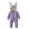Easter Bunny Ears Hooded Romper for Girls - Spring & Autumn Style