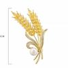 Modische Strass-Weizenähren-Broschen für Damen Unisex Emaille Pflanzen-Abzeichen Anstecker Büro Party Schmuck Freund Geschenke