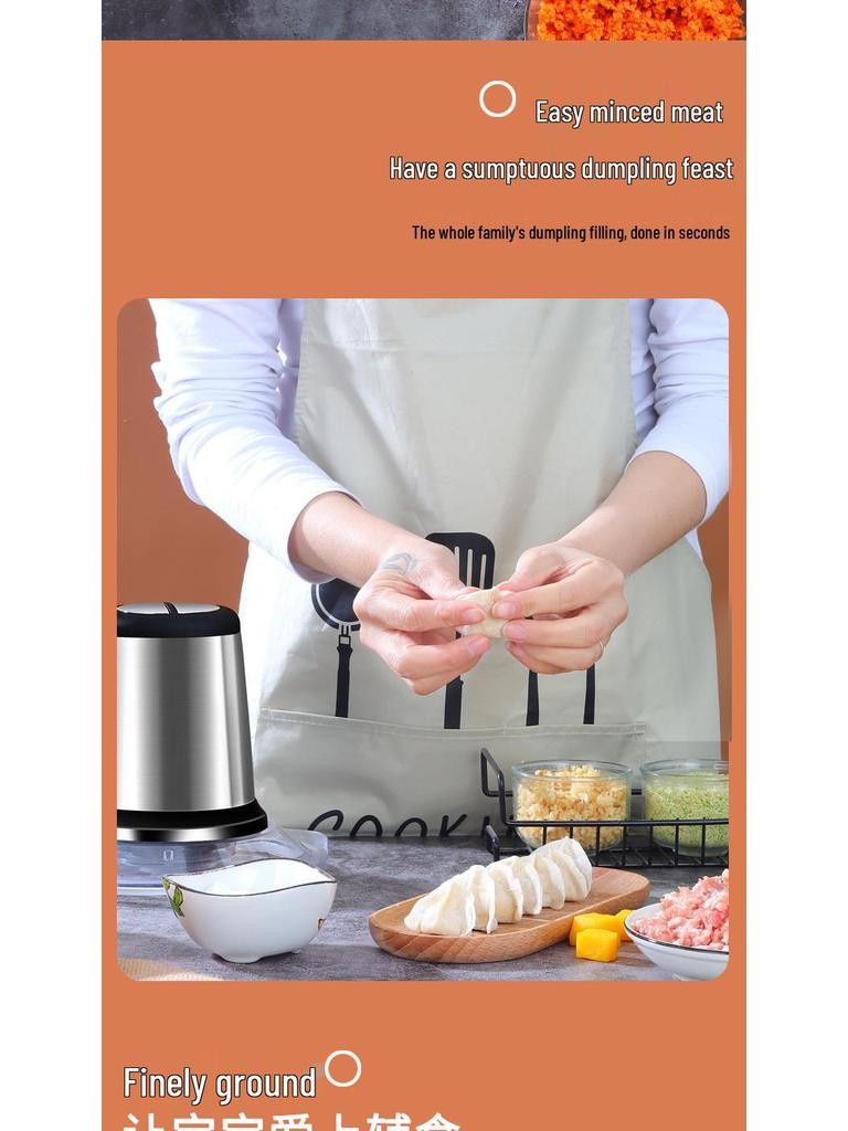Electric Multifunction Meat Grinder and Food Processor Blender for Chili and Dumpling Stuffing Mincer