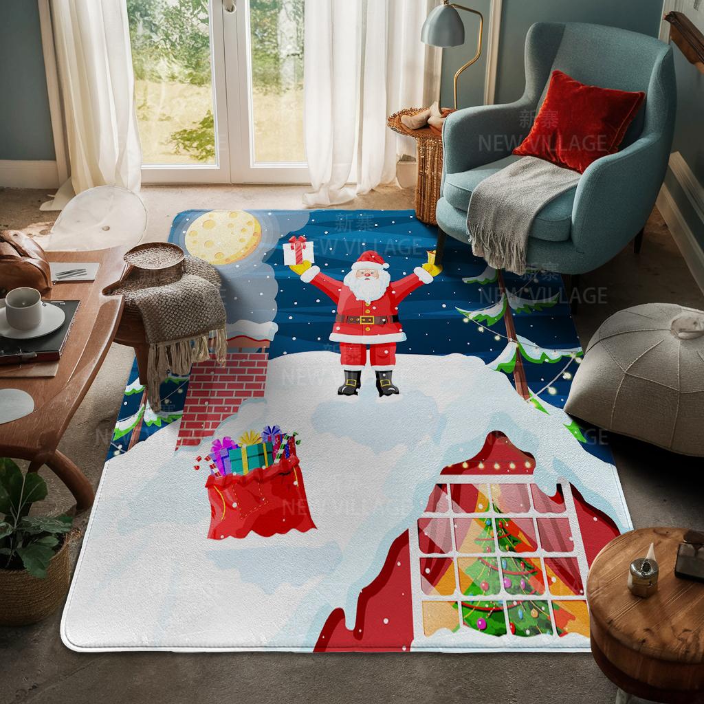 Hauseingangsteppich Fußmatte Haustür Wohnzimmer Bad Fuß Badezimmer rutschfest wasserabsorbierend Teppiche Bad Frohe Weihnachten Winter