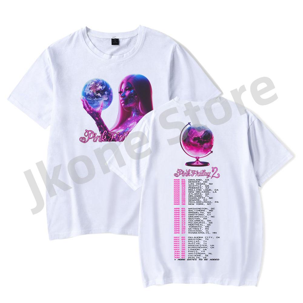 

Nicki Minaj Pink Friday 2 World Tour Merch Tshirts PF2 Logo Tee Women Unisex Fashion Casual HipHop Short Sleeve S